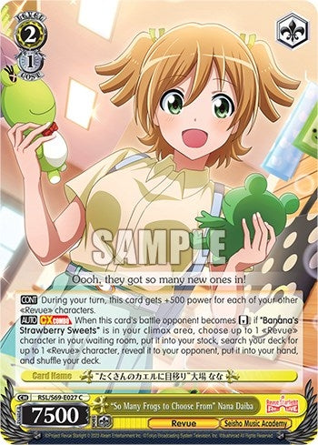 ’So Many Frogs to Choose From’ Nana Daiba (69027) [RSL/S69] - Weiss Schwarz Single