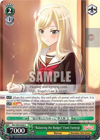 ’Balancing the Budget’ Fumi Yumeoji (69049) [RSL/S69] - Weiss Schwarz Single