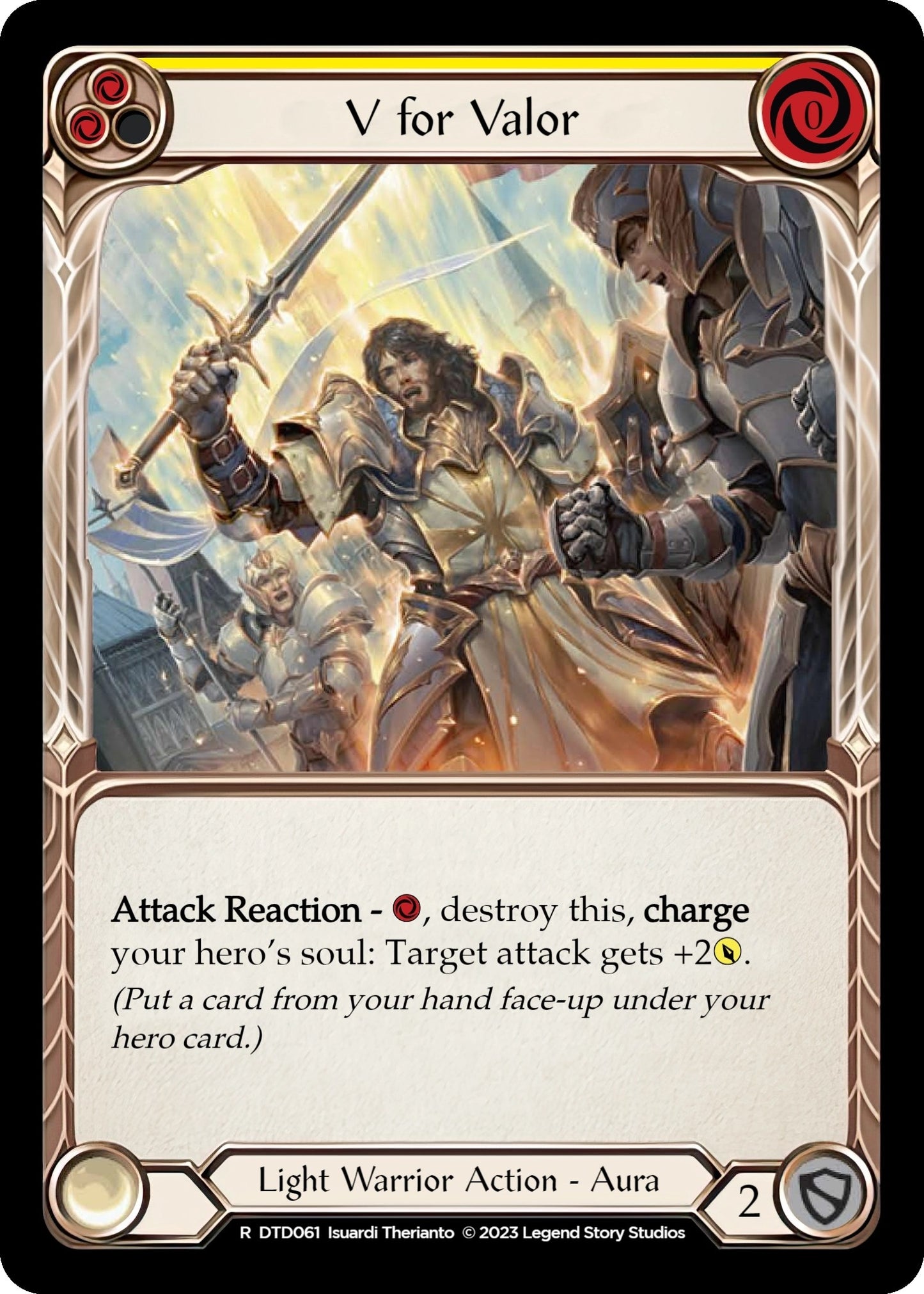 V for Valor (Yellow) (61) [DTD] - Flesh and Blood TCG Single