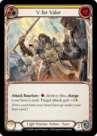 V for Valor (Yellow) (61) [DTD] - Flesh and Blood TCG Single