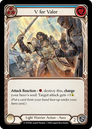 V for Valor (Blue) (62) [DTD] - Flesh and Blood TCG Single