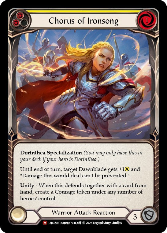 Chorus of Ironsong (208) [DTD] - Flesh and Blood TCG Single