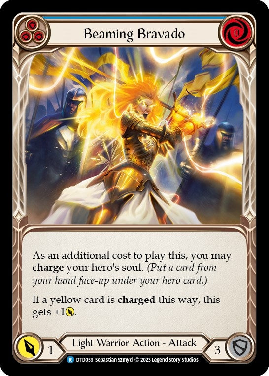 Beaming Bravado (Blue) (59) [DTD] - Flesh and Blood TCG Single