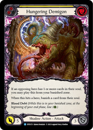 Hungering Demigon (Yellow) (173) [DTD] - Flesh and Blood TCG Single