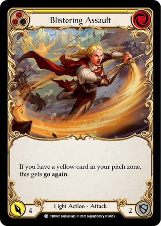 Blistering Assault (Yellow) (92) [DTD] - Flesh and Blood TCG Single