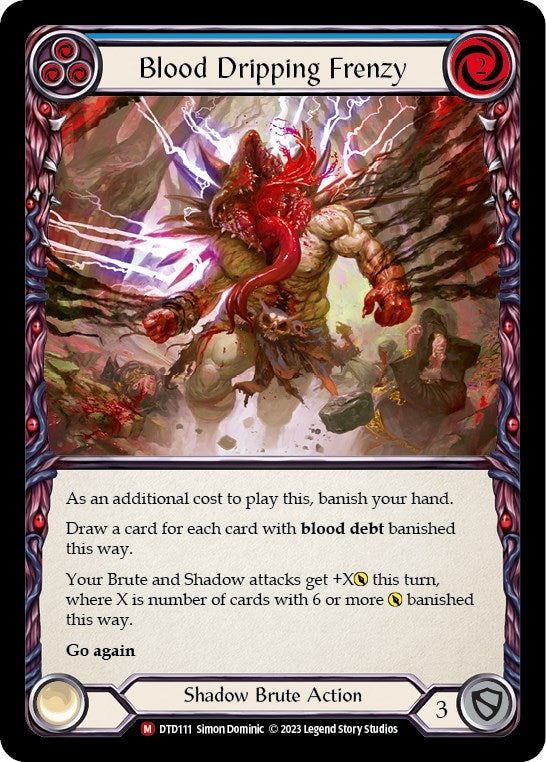 Blood Dripping Frenzy (111) [DTD] - Flesh and Blood TCG Single