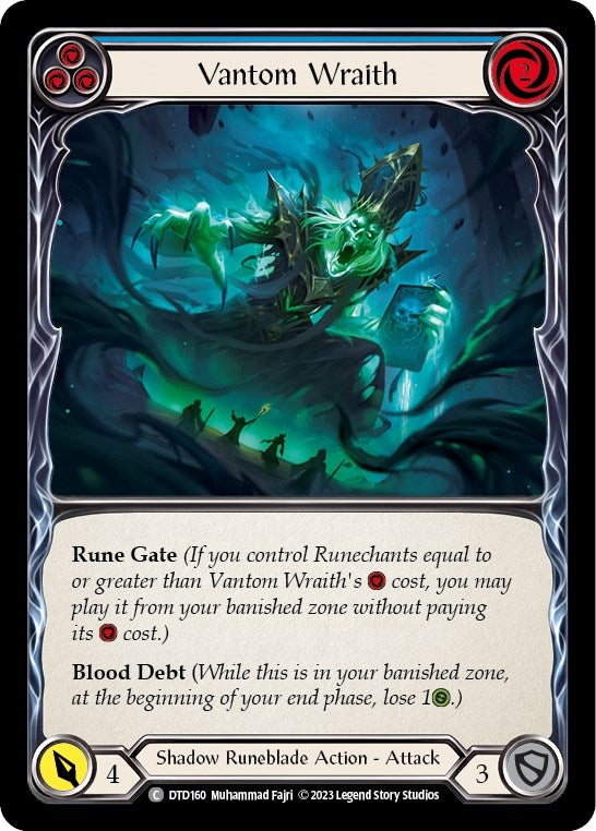 Vantom Wraith (Blue) (160) [DTD] - Flesh and Blood TCG Single