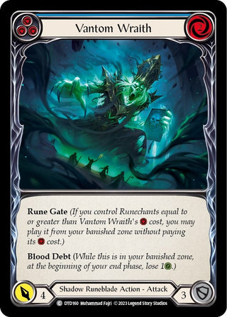 Vantom Wraith (Blue) (160) [DTD] - Flesh and Blood TCG Single