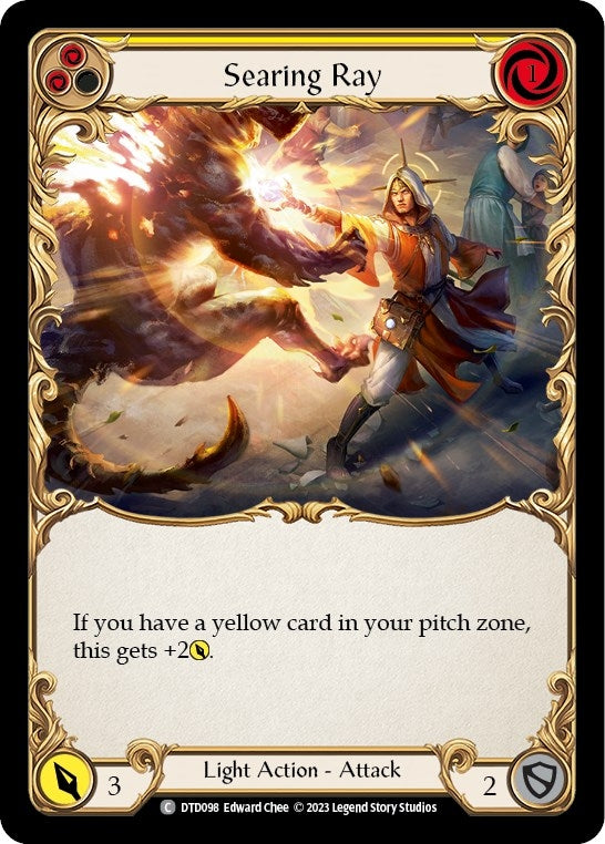 Searing Ray (Yellow) (98) [DTD] - Flesh and Blood TCG Single