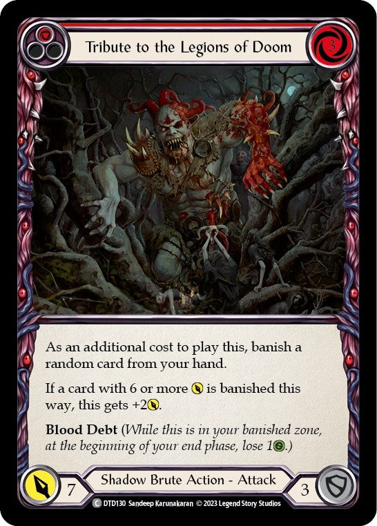 Tribute to the Legions of Doom (Red) (130) [DTD] - Flesh and Blood TCG Single