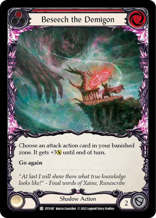 Beseech the Demigon (Red) (187) [DTD] - Flesh and Blood TCG Single