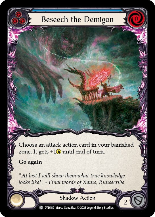 Beseech the Demigon (Blue) (189) [DTD] - Flesh and Blood TCG Single