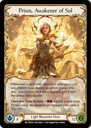 Prism Awakener of Sol (1) [DTD] - Flesh and Blood TCG Single