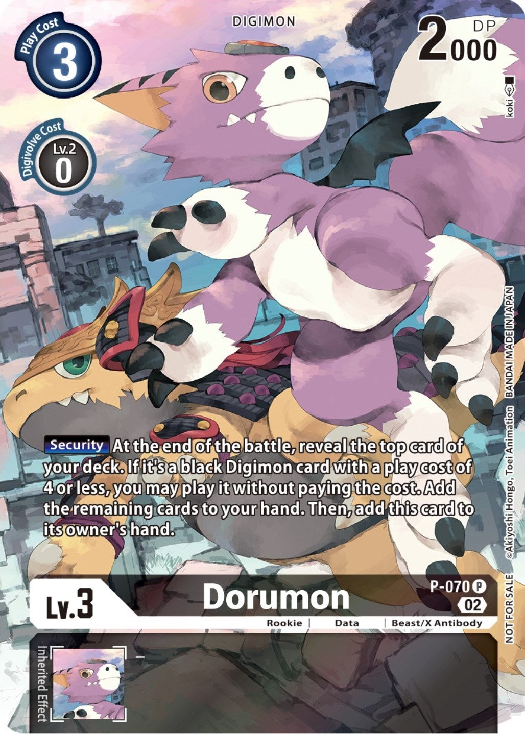 Dorumon - P-070 (Official Tournament Pack Vol.10) (70) [D-PR] - Digimon Card Game Single