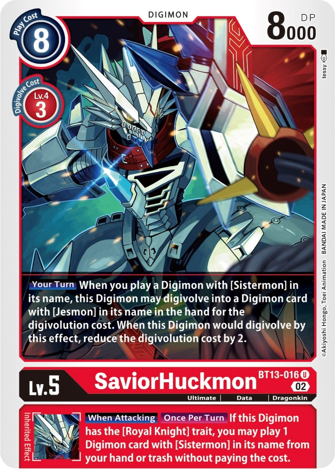 SaviorHuckmon (13016) [BT13] - Digimon Card Game Single