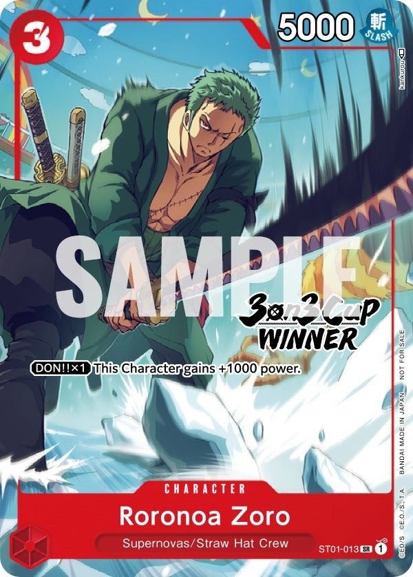 Roronoa Zoro (3-on-3 Cup) [Winner] (1013) (OP-PR) - One Piece Card Game Single