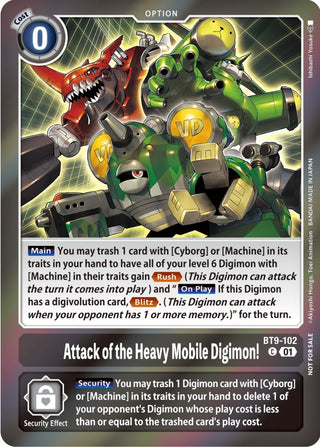 Attack of the Heavy Mobile Digimon! (Event Pack 5) (9102) [BT09] - Digimon Card Game Single