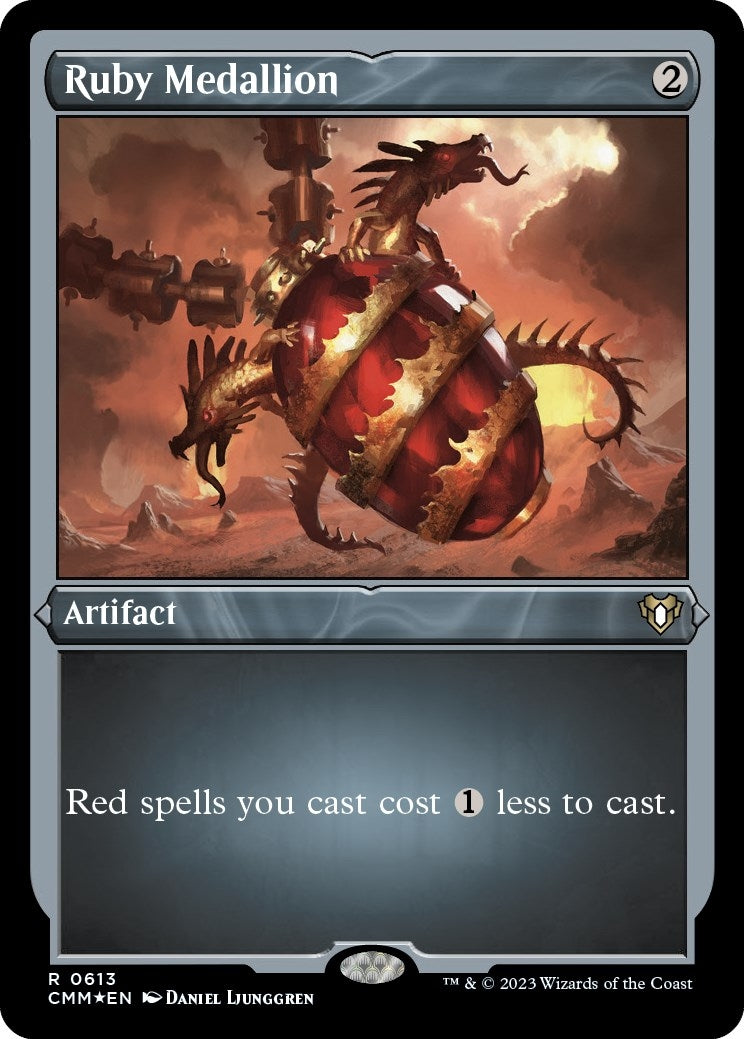 Ruby Medallion (Foil Etched) (613) [CMM] - MTG Single