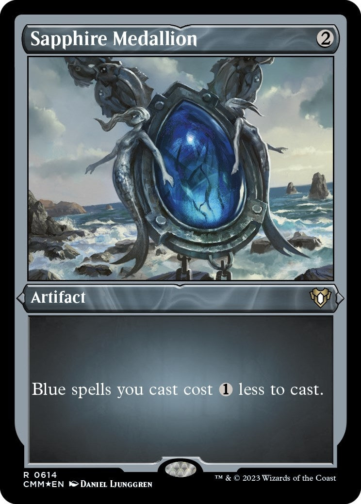 Sapphire Medallion (Foil Etched) (614) [CMM] - MTG Single