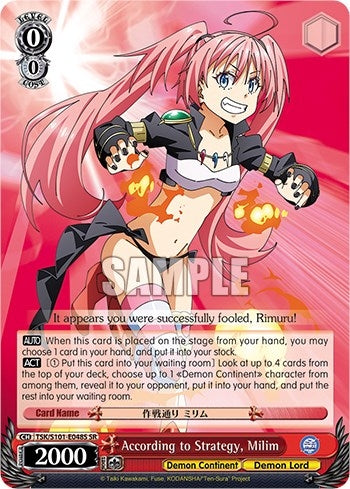 According to Strategy Milim (SR) (101048) - Weiss Schwarz Single
