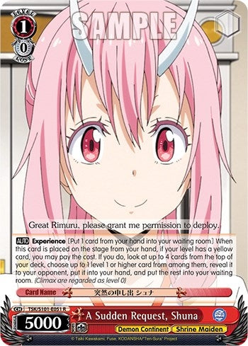A Sudden Request Shuna (101051) - Weiss Schwarz Single