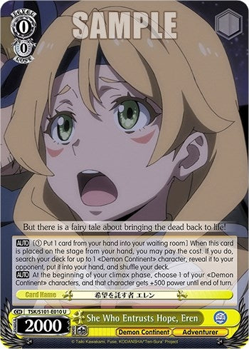 She Who Entrusts Hope Eren (101010) - Weiss Schwarz Single