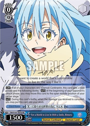 For a World to Live In With a Smile Rimuru (101076) - Weiss Schwarz Single