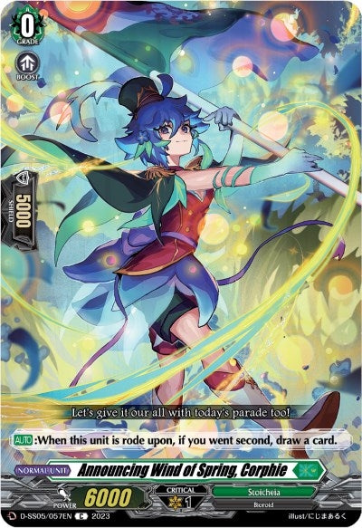 Announcing Wind of Spring Corphie (5057) [D-SS05] - Cardfight Vanguard Single