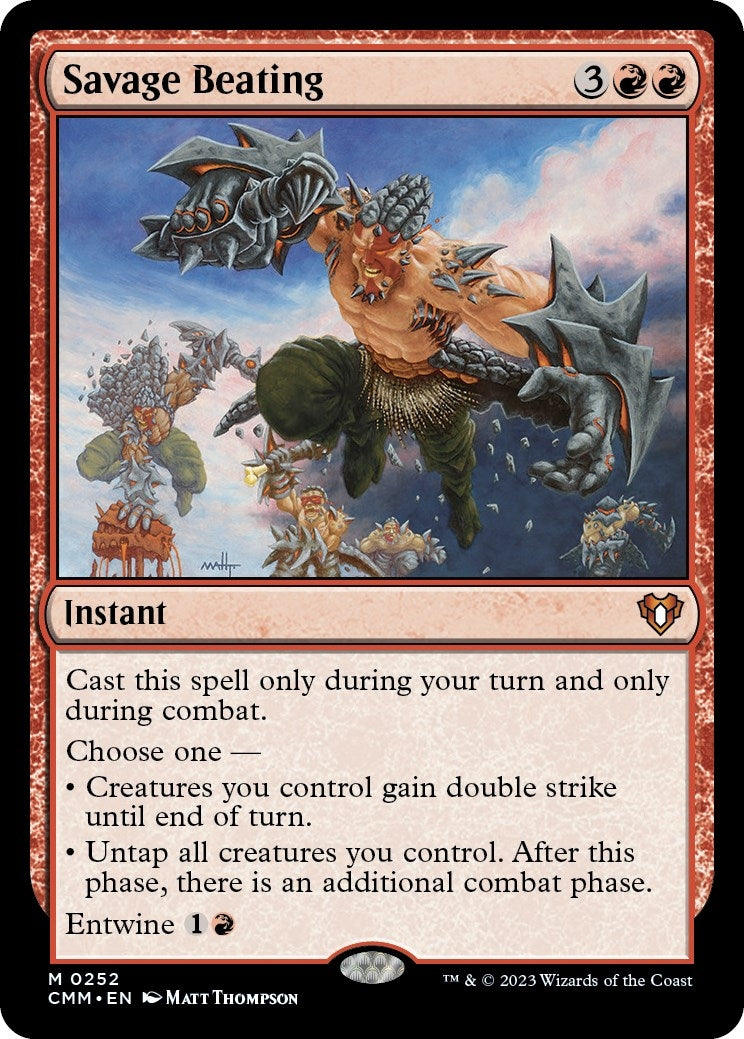 Savage Beating (252) [CMM] - MTG Single