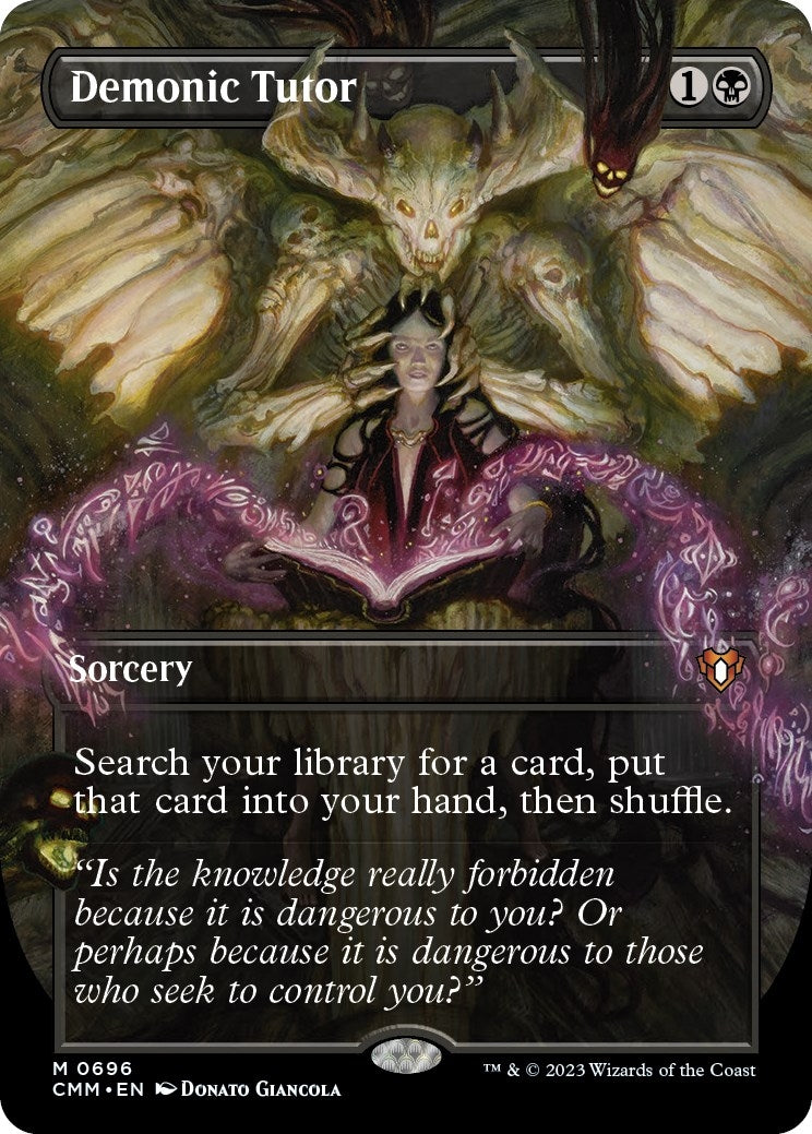 Demonic Tutor (Borderless) (696) [CMM] - MTG Single