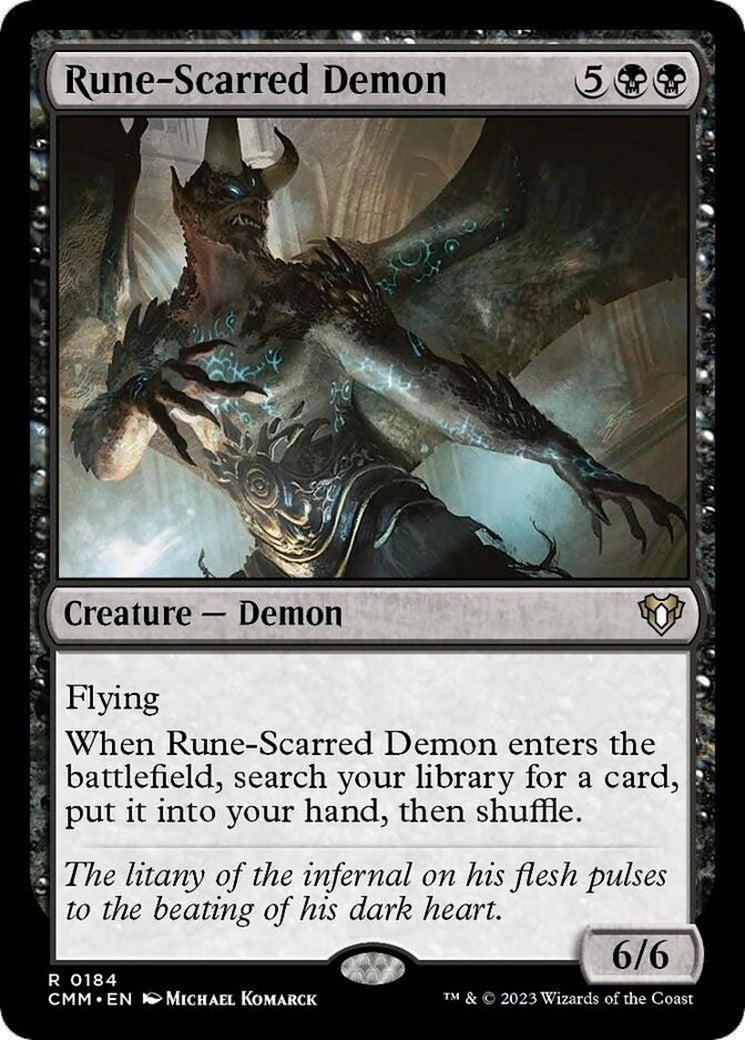 Rune-Scarred Demon (184) [CMM] - MTG Single