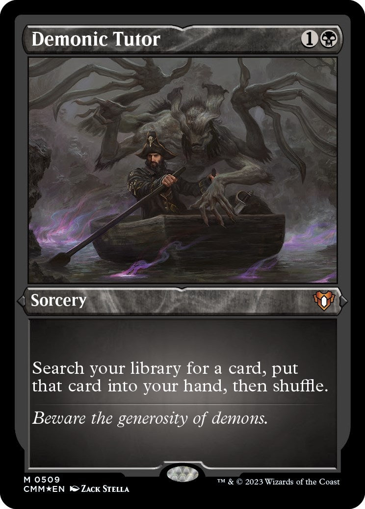 Demonic Tutor (Foil Etched) (509) [CMM] - MTG Single