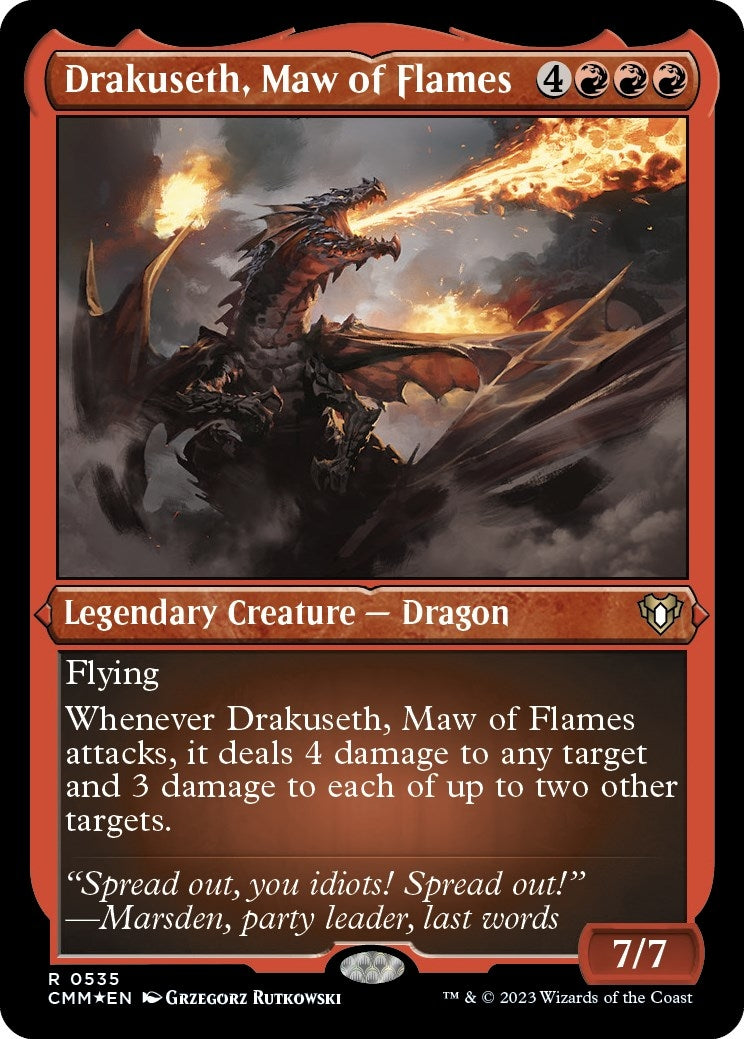 Drakuseth Maw of Flames (Foil Etched) (535) [CMM] - MTG Single
