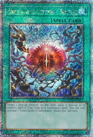 Sinful Spoils of Subversion - Snake-Eye (Quarter Century Secret Rare) (60) (DUNE) - YuGiOh Single