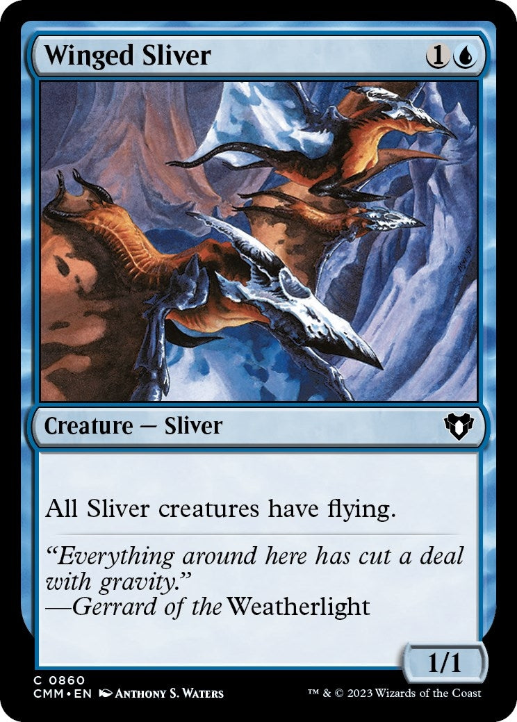 Winged Sliver (860) [CMM] - MTG Single