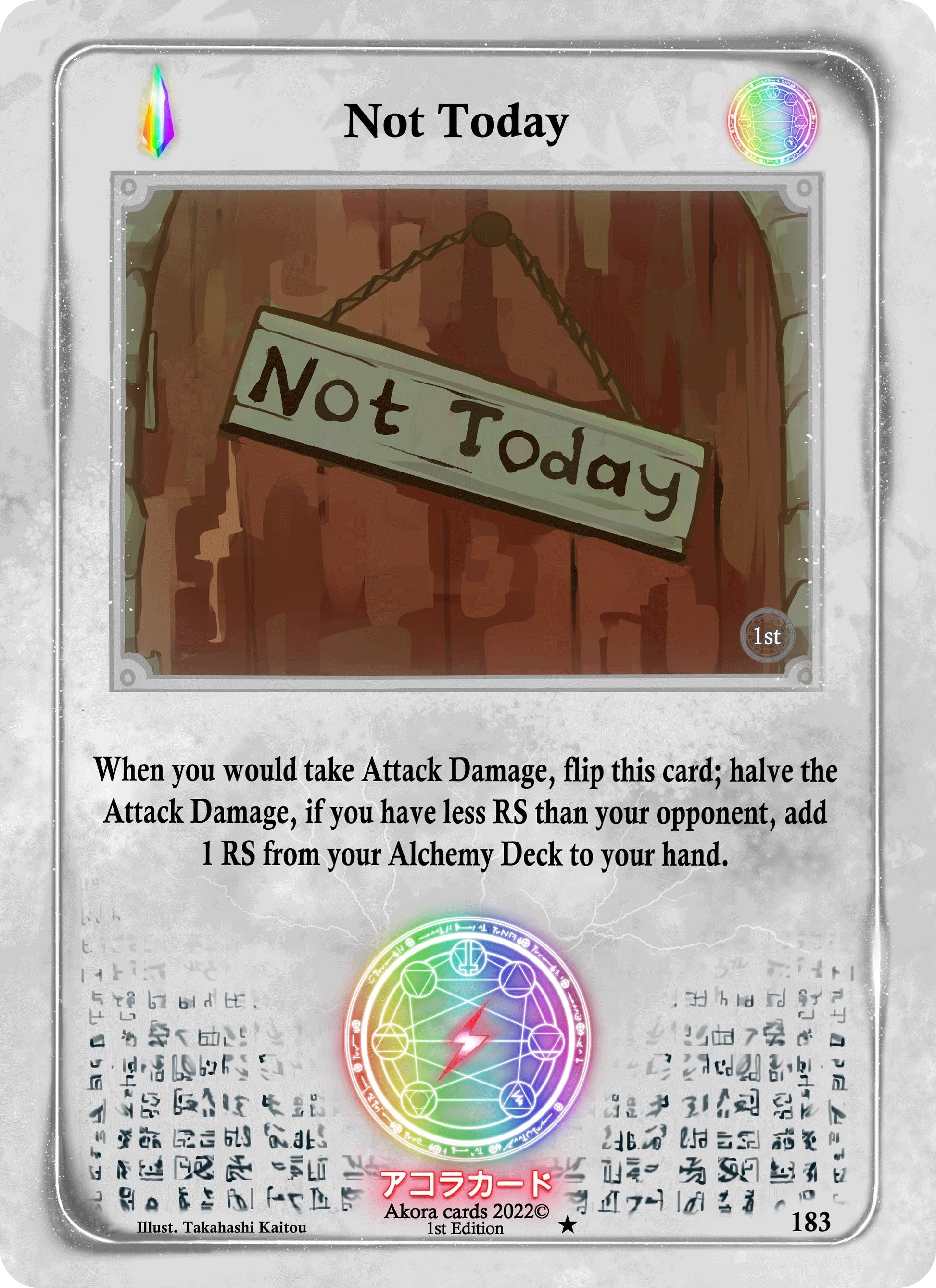 Not Today (183) (SW1E) - Akora TCG Single