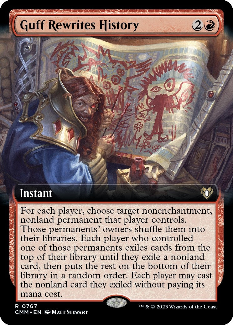 Guff Rewrites History (Extended Art) (767) [CMM] - MTG Single