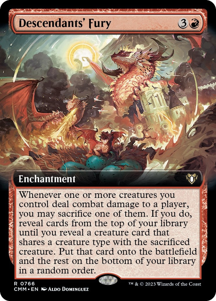 Descendants’ Fury (Extended Art) (766) [CMM] - MTG Single
