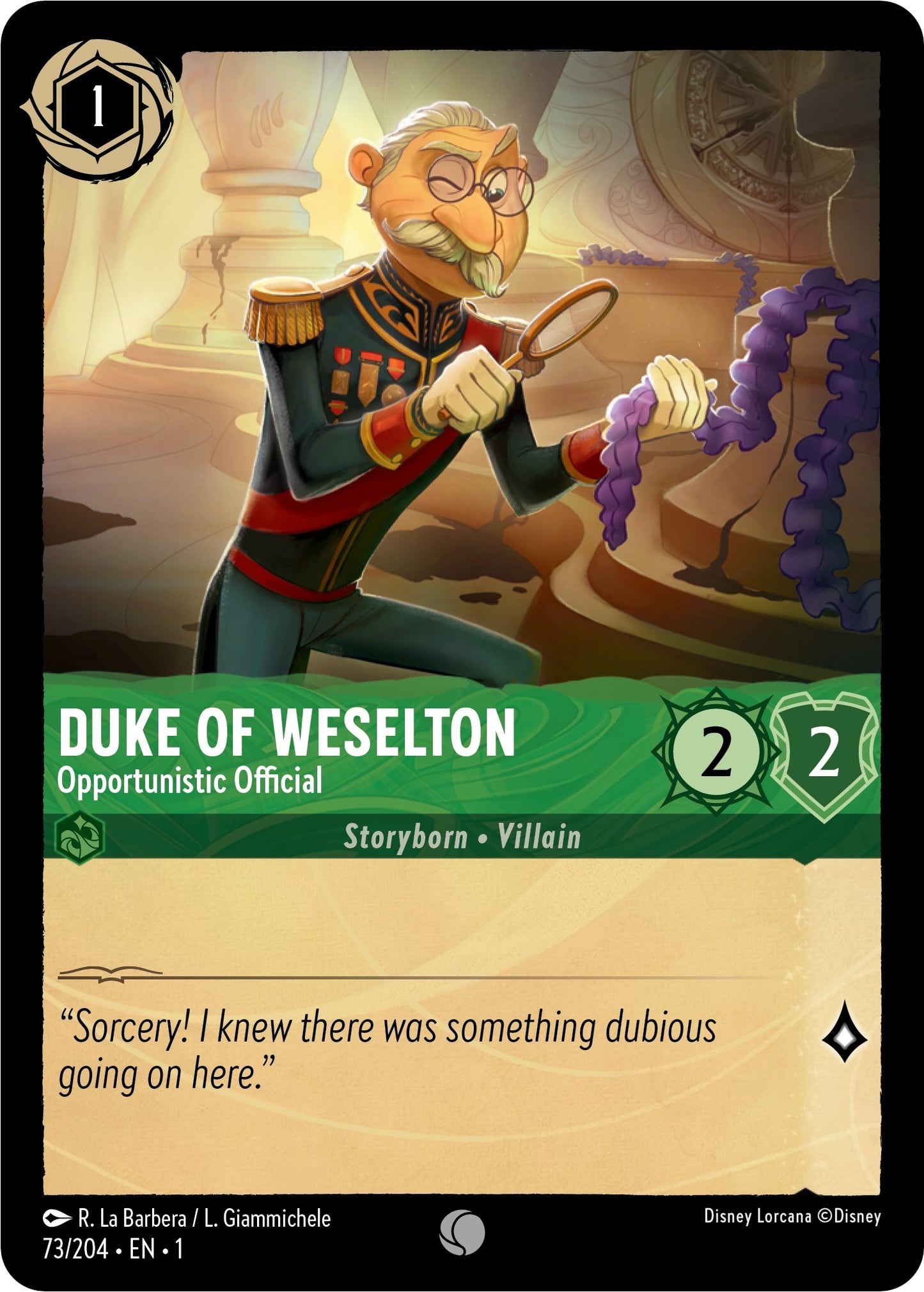 Duke of Weselton - Opportunistic Official (73) (1) - Disney Lorcana Single