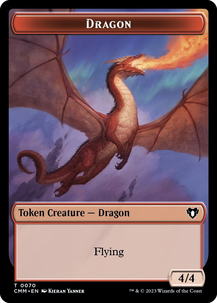 Dragon // Kor Ally Double-Sided Token (0) [CMM] - MTG Single