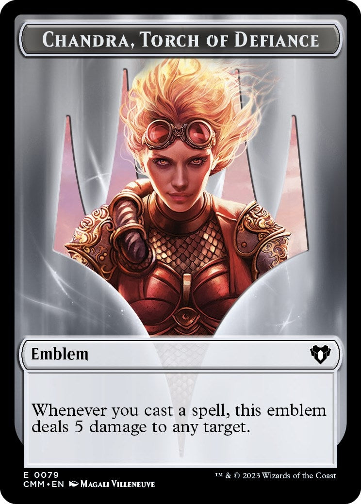 Emblem - Chandra Torch of Defiance // Wizard Double-Sided Token (0) [CMM] - MTG Single
