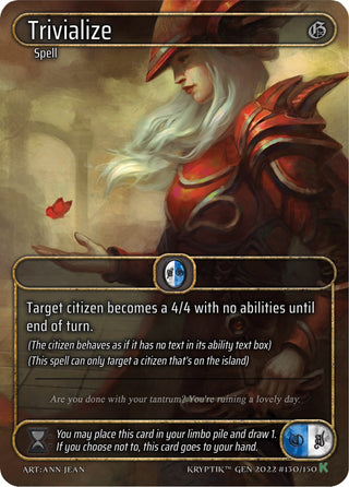 Trivialize (Box Topper) (130) [KPT] - Kryptik TCG Single