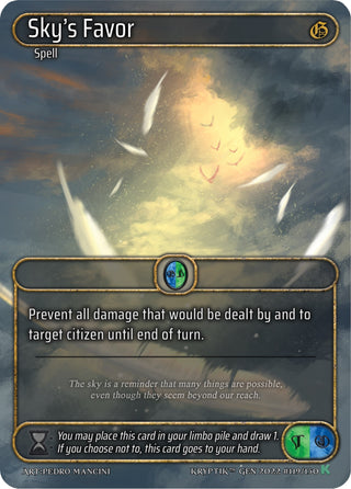 Sky’s Favor (Box Topper) (119) [KPT] - Kryptik TCG Single