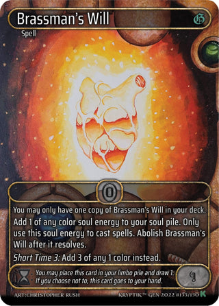 Brassman’s Will (Box Topper) (133) [KPT] - Kryptik TCG Single