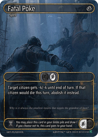 Fatal Poke (Box Topper) (137) [KPT] - Kryptik TCG Single