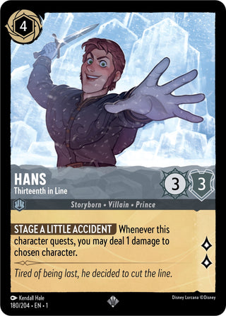 Hans - Thirteenth in Line (180) (1) - Disney Lorcana Single