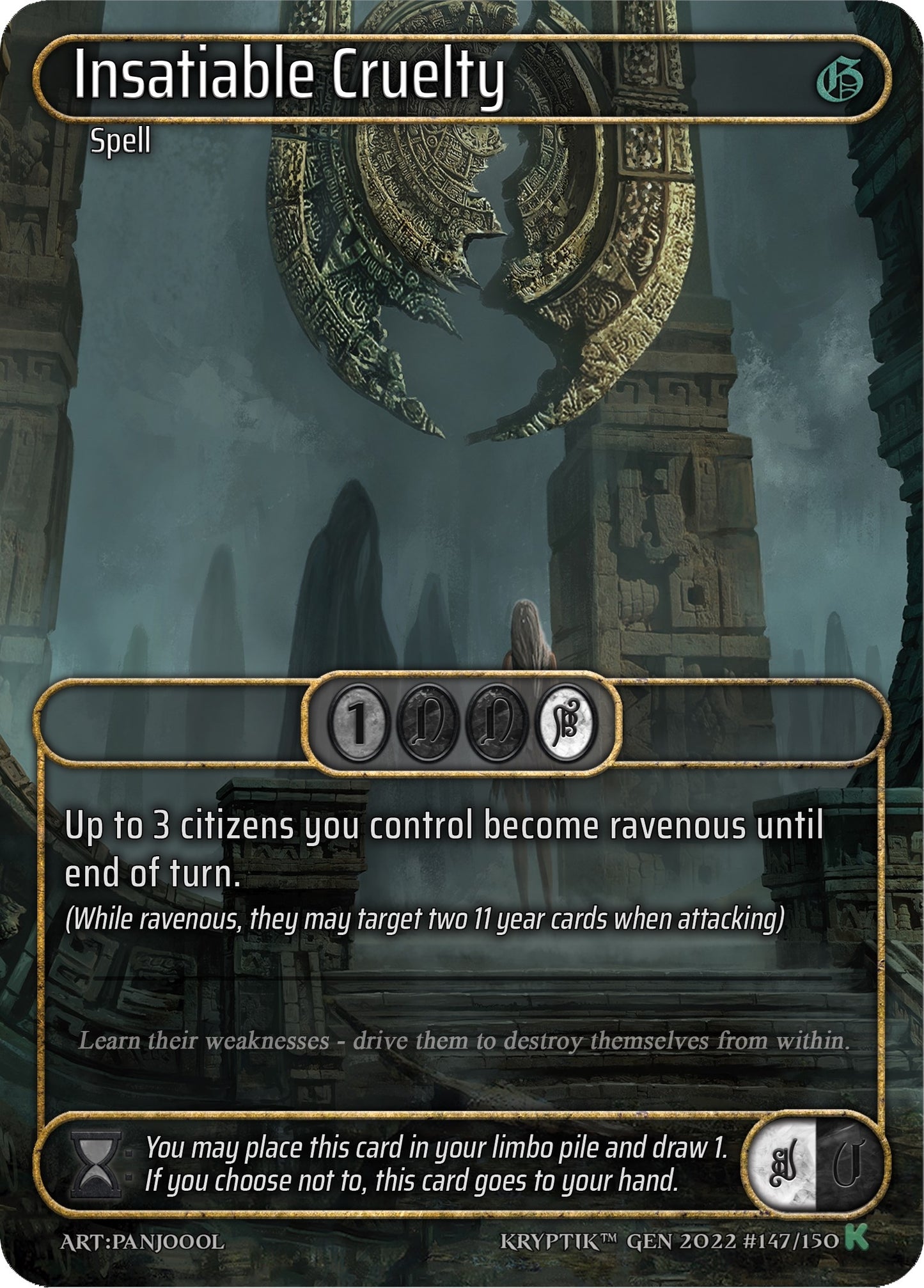 Insatiable Cruelty (Box Topper) (147) [KPT] - Kryptik TCG Single