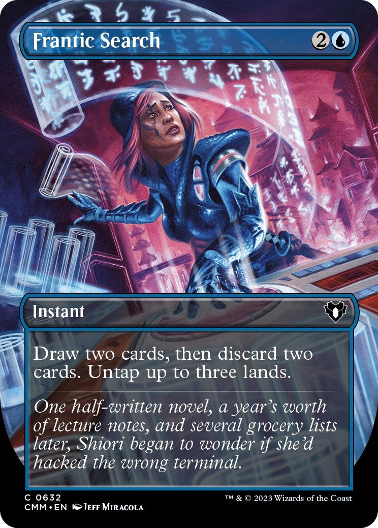 Frantic Search (Borderless) (632) [CMM] - MTG Single