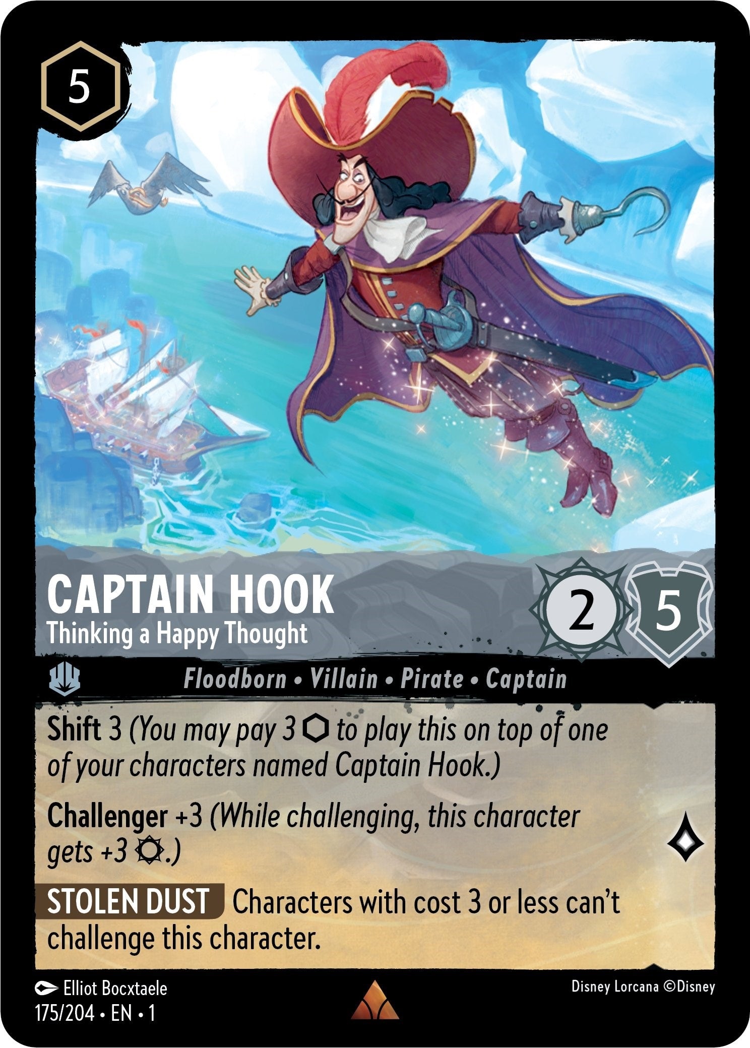 Captain Hook - Thinking a Happy Thought (175) (1) - Disney Lorcana Single