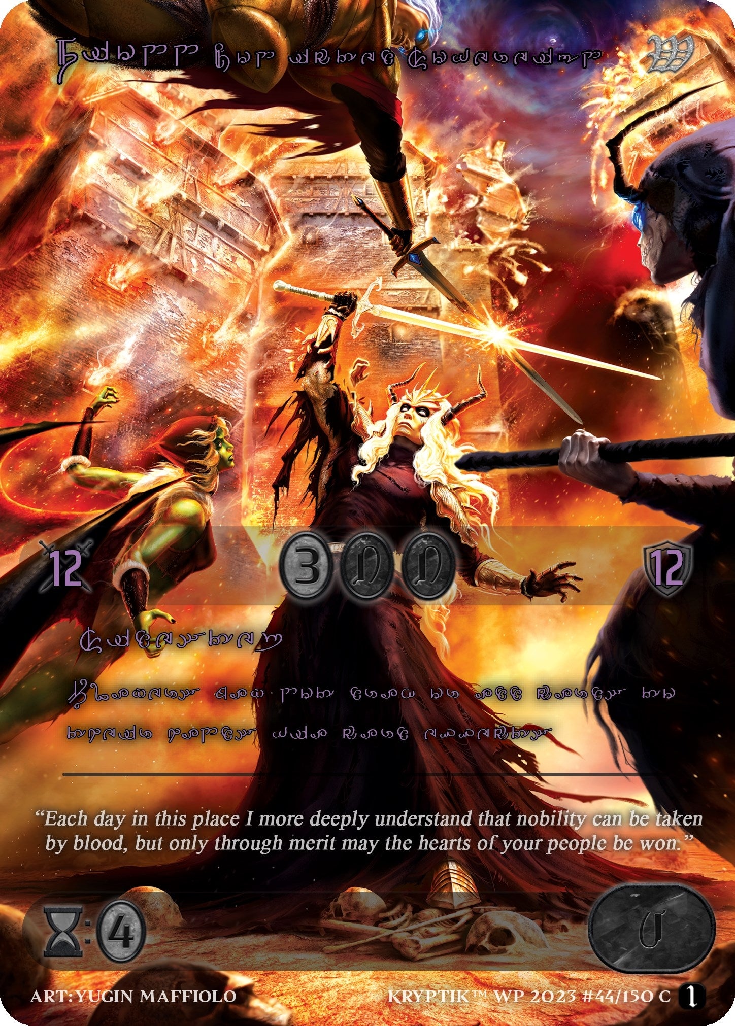 Fionn Conflicted Sovereign (Purple Kryptik Language) (44) - Kryptik TCG Single